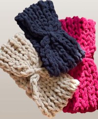 تصویر هدبند بافتنی پیچی با نخ ترک‌ 