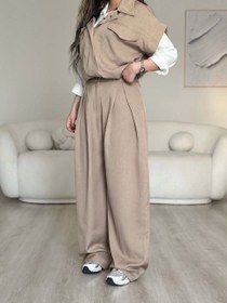 تصویر ست وست و شلوار مدل آریانا روجا کالکشن تابستانه 1405 - سایز Set vest shalvar