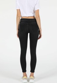 تصویر شلوار جین زنانه سیاه برند colin s CL1051948 759 Lara Orta Bel Dar Paça Super Slim Fit Jean Kadın Jean Pantolon