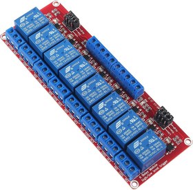 تصویر ماژول رله 8 کانال 12V (برد قرمز) 8 channel 12v relay module red board