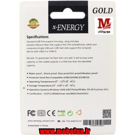 تصویر فلش مموری ایکس-انرژی مدل USB3.0 Gold ظرفیت 64 گیگابایت X-Energy flash memory, USB3.0 Gold 64 GB capacity