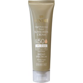 تصویر کرم ضد آفتاب رنگی +SPF50 فاقد چربی سینره 