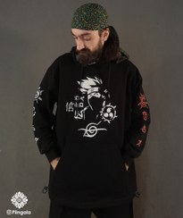 تصویر هودی ضخیم کلاه دار طرح ناروتو 