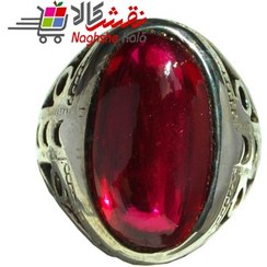 تصویر انگشتر نقره مردانه لعل سرخ اصل قیمتی کد 20 Men's Lal Red silver ring original price code 20