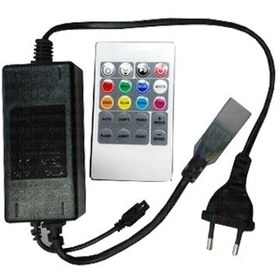 تصویر ریسه شلنگی RGB مدل ۵۰۵۰ ظرفیت ۱۰۰ متر با ریموت کنترلی 