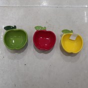 تصویر ظرف نقلی طرح سیب گود در سه رنگ مناسب سرو تنقلات مارک بنیکو 