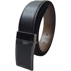 تصویر کمربند چرم مردانه دورو مدل سگک چرخشی 