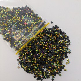 تصویر نگین حرارتی رزین طلایی هفت رنگ سایز 16 