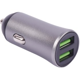 تصویر شارژر فندکی فست شارژ Denmen DZ07 2.4A 12W Denmen DZ07 2.4A 12W 2Port Car Charger