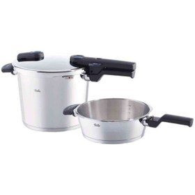 تصویر زودپز فیسلر مدل FISSLER Vitaquick Blue گنجایش 3.5 و 6 لیتر دوقلو FISSLER Vitaquick blue twin pressure cooker model, capacity 3.5 and 6 liters