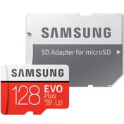 تصویر کارت حافظه MicroSDXC سامسونگ مدل Samsung Evo Plus UHS-I U3 ظرفیت 128 گیگابایت ا Samsung EVO PLUS UHS-I U3 Class 10 128GB MBMCDGVGDACG MicroSDXC + SD adapter Samsung EVO PLUS UHS-I U3 Class 10 128GB MBMCDGVGDACG MicroSDXC + SD adapter