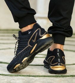تصویر کفش اسپرت مردانه نایک مشکی طلایی مدل 1440 