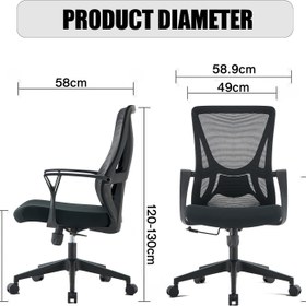 تصویر VOFFOV Office Chair Ergonomic Computer Chair Adjustable Desk Chair with Lumbar Support Armrest Swivel Mesh Task Gaming Chair for Home Office Study (Black) - ارسال 15 الی 20 روز کاری 