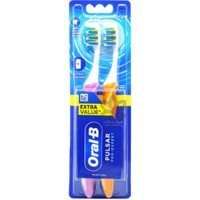 تصویر پک دو تایی مسواک باطری خور با برس متوسط پالسار اورال بی – OralB 