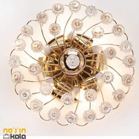 تصویر چراغ سقفی لوکس طلایی مدل گل یخ روشنایی پارسیان 