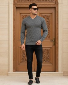 تصویر بافت مردانه خاکستری یقه هفت Seria مدل 1951 