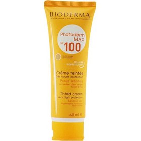 تصویر کرم ضد آفتاب رنگی  بایودرما مکس مناسب پوست حساس SPF100 ( اصلی ) Bioderma sunscreen Photoderm Max Tinted Cream for sensitive skin SPF100 40ml