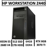 تصویر کامپیوتر استوک ورک استیشن اچ پی HP WORKSTATION Z440 | intel XEON E5 2680 V4 | 64GB RAM DDR4 | 512GB SSD | 1TB HDD | GPU NVIDIA GEFORCE RTX 3070TI 8GB DDR6 