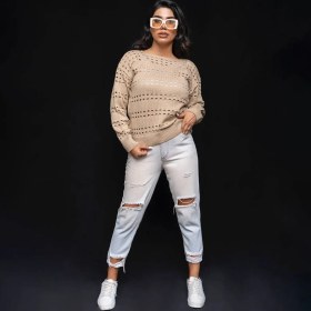 تصویر بلوز بافت گیپوری 