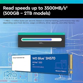 تصویر حافظه SSD اینترنال وسترن دیجیتال مدل Blue SN570 M.2 2280 NVMe با ظرفیت 1TB ا western digital Blue SN570 1TB 2280 NVMe M.2 SSD western digital Blue SN570 1TB 2280 NVMe M.2 SSD