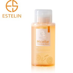 تصویر میسلارواتر استلین حاوی ویتامین سی مدل پمپی 300میل Estelin Micellar Cleansing Water With Vitamin C 