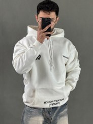 تصویر هودی پنبه سه نخ OVER SIZED سفید 