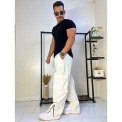 تصویر شلوار کارگو کرم پایین زیپ دار کد #112 Cargo pants cream