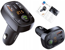 تصویر شارژر فندکی فست شارژ با قابلیت پخش موسیقی و مکالمه راک مدل B301 Bluetooth FM Transmitter 