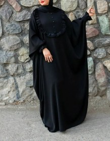 تصویر عباس مدل سارا شیک جذاب مدل محرمی مشکی پر طرح زیبا 