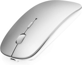 تصویر ماوس بی سیم Bluetooth AE WISH ANEWISH مدل silvermice +Slim USB Wireless Bluetooth Mouse, Rechargeable Wireless Mouse Compatible with Macbook Air/Pro/Mac/iPad/Laptop/Tablet/Notebook/PC/Desktop, Slim Portable USB Mice for Windows/Linux/Android/(iOS 13.1.2 and Above), Sliver Silver