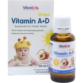 تصویر قطره ویتامین A+D حجم 30 میلی لیتر ویواکیدز Viva Kids Vitamin A+D Drops 30 ml