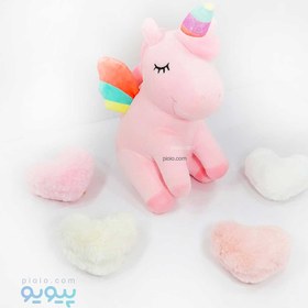 تصویر عروسک طرح اسب تک شاخ ارتفاع 25 سانتی متر Unicorn doll height 25 cm