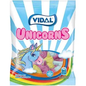 تصویر پاستیل اسپانیایی فاقد گلوتن ویدال Vidal Jelly Unicorns با طرح تک شاخ 90 گرم 