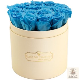 تصویر Blue Eternal Roses in a Peach Box | کد: ZNB-1IXD 
