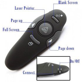 تصویر پرزنتر 5 کلید به همراه لیزر پوینتر مدل AMP16AP ا 2.4GHz Wireless Presenter Remote 2.4GHz Wireless Presenter Remote