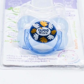 تصویر پستانک ارتودنسی درب دار مدل پروانه ای سایز1 شفاف چاپدار مدل P127 وی کر Wee Care P127 Pacifier Size1