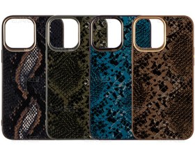 تصویر قاب چرمی طرح پوست ماری آیفون 13 پرو کجسا Kajsa iPhone 13 Pro Glamorous Snake Pattern 3 Leather Case 