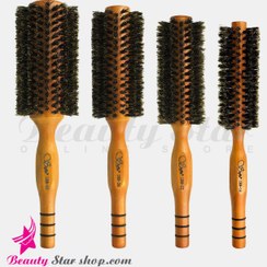 تصویر برس پیچ چوبی گرد با مو پرلون سافیکس مدل 188 