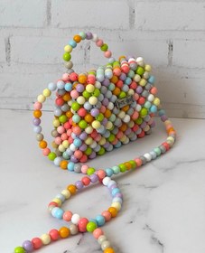 تصویر کیف مرواریدی مینی رنگی رنگی Pearlbag-handmade