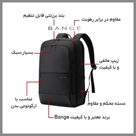 تصویر کوله پشتی لپ تاپ وارداتی برند mk206 BANGE 