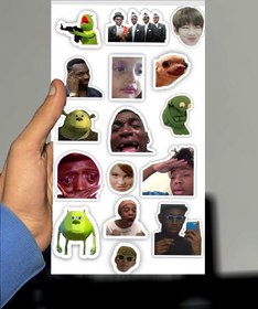 تصویر پک استیکر ضد آب میم کد 9 