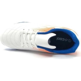 تصویر کفش فوتبال چمن مصنوعی پسرانه رونالدو مدل سفید با بندهای قابل تنظیم برند cool Ronaldo White Boys Lace-Up Artificial Turf Football Shoes