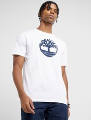 تصویر تی‌شرت با لوگوی درخت رودخانه کنبک برند timberland Kennebec River Tree Logo T-Shirt