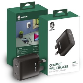 تصویر شارژر دیواری دو پورت تایپ‌ سی گرین Green Dual Port USB-C Wall Charger 