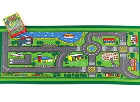 تصویر اسباب بازی شهر پارچه ای 2متری با ماشین 2 meter fabric city toy with a car