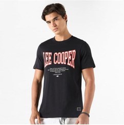 تصویر تی‌شرت با طرح لوگو لی کوپر با یقه گرد و آستین کوتاه برند lee cooper Lee Cooper Logo Print T-shirt with Crew Neck and Short Sleeves