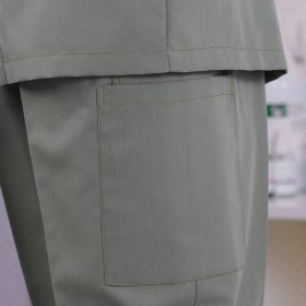 تصویر مانتو شلوار دکمه فلزی سبز پسته ای 