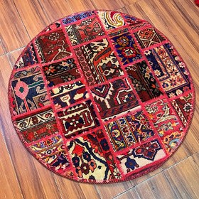 تصویر فرش چهل تیکه کلاژ گرد یک متری patchwork