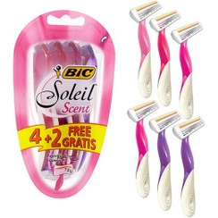 تصویر ژیلت سه لبه سولیل عطری بیک 6 عددی Bic Gillette 3edges Aromatic Soleil 6pcs