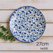 تصویر بشقاب سرامیکی گل آبی - ۱۹cn 